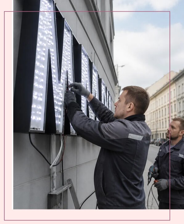 Изготовление и монтаж светодиодных LED вывесок в Кунгуре