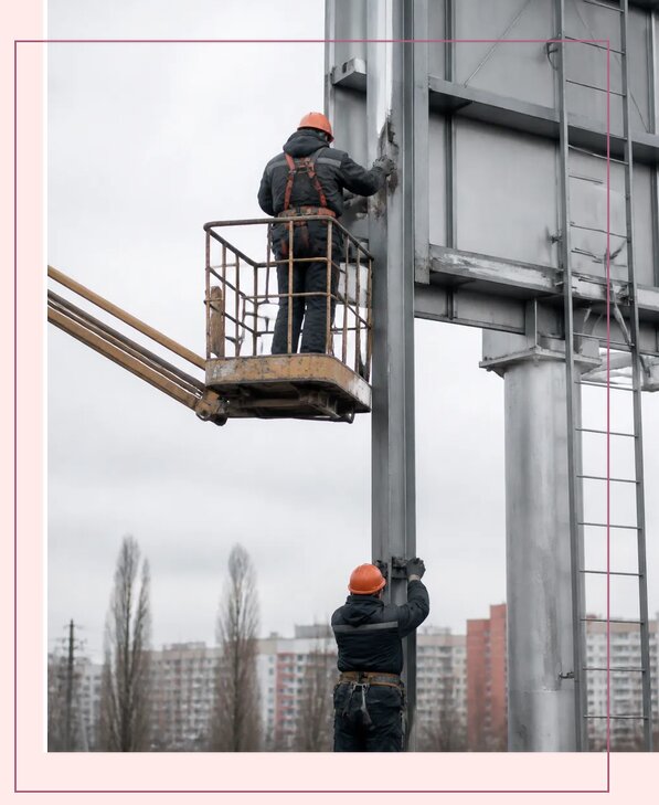 Профессиональный монтаж рекламных щитов и конструкций в Кунгуре
